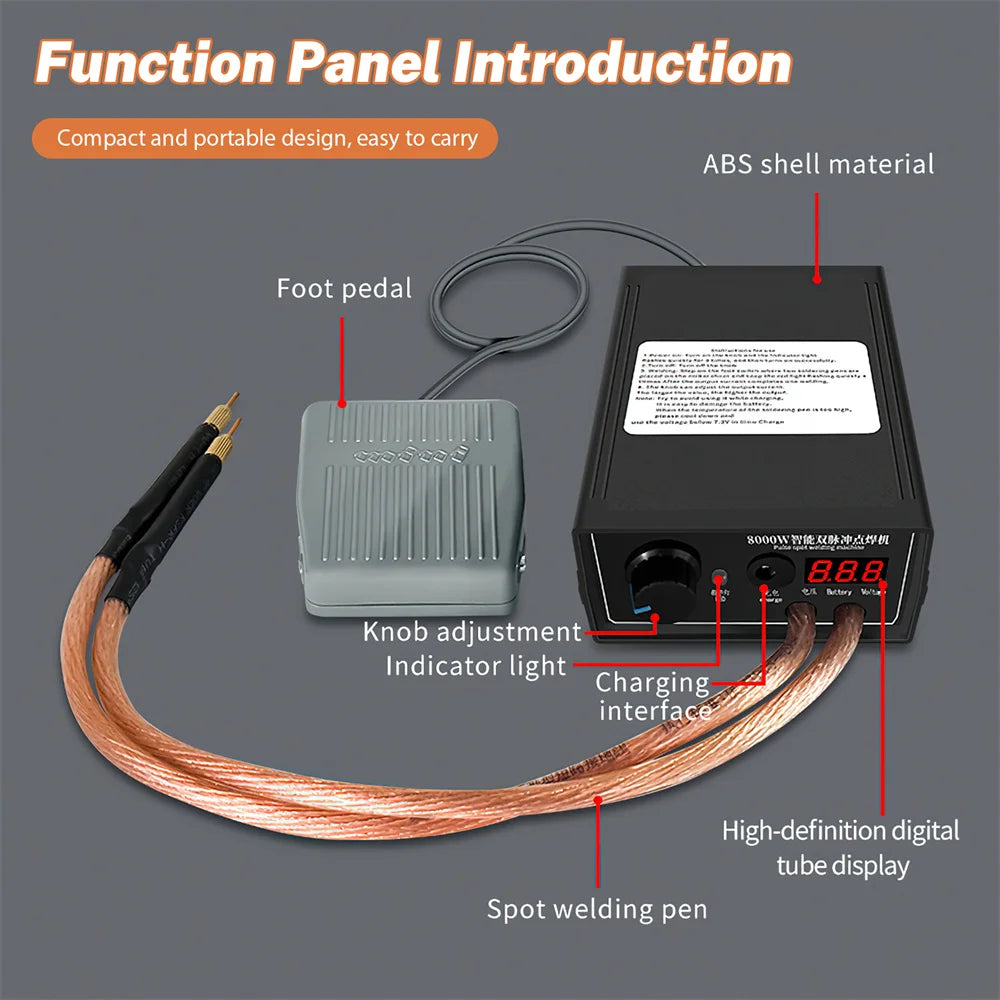 Soldador por Puntos para Baterías 8000W
